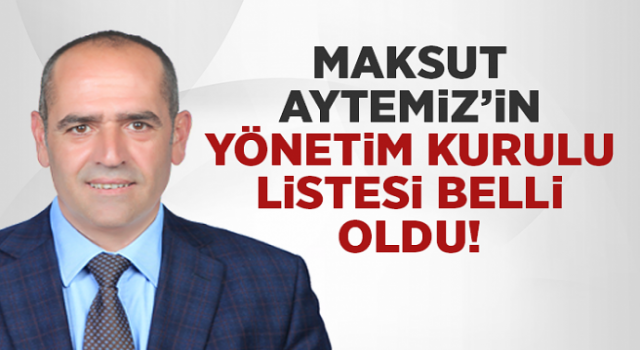 Maksut Aytemiz'in Listesi Belli Oldu