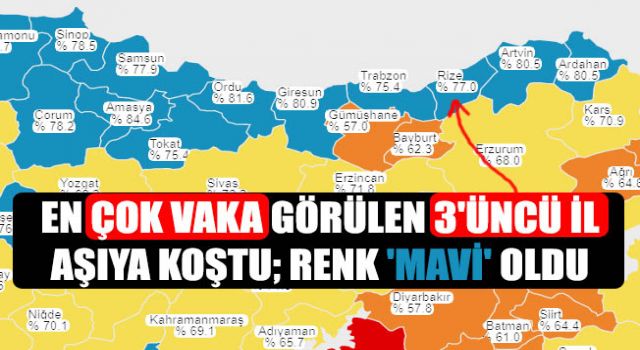 En çok vaka görülen 3'üncü il aşıya koştu; renk 'mavi' oldu