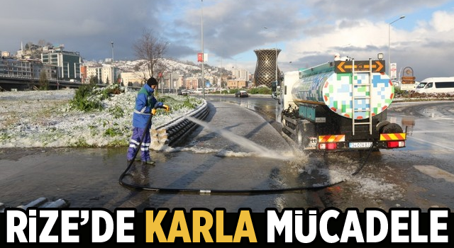 Rize Belediyesi Karla Mücadelede Seferber Oldu