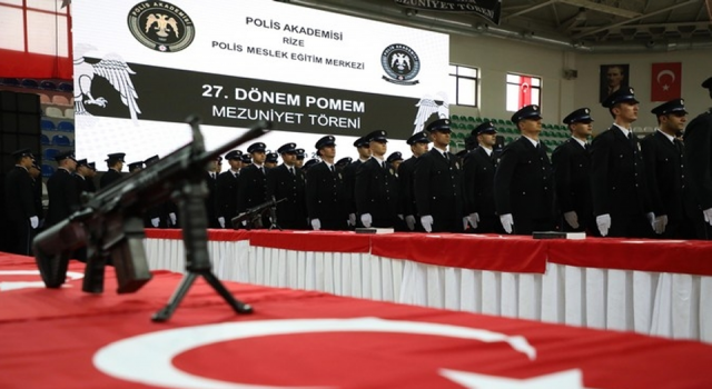 Rize'de polis adayları mezuniyet heyecanı yaşadı