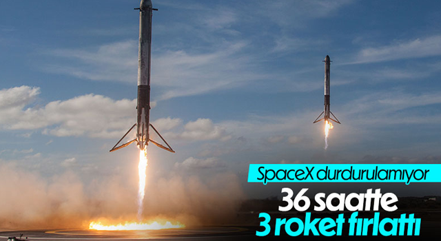 SpaceX, 36 saat içerisinde 3 roket fırlattı ve geri indirdi