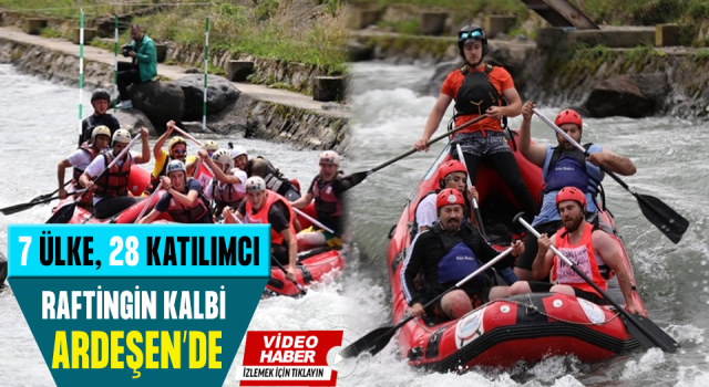 Rize'de ülkeler arası rafting yarışması yapıldı