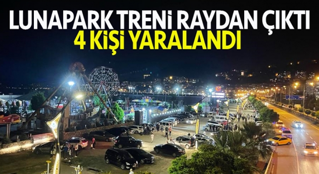 Lunapark treni raydan çıktı 4 kişi yaralandı