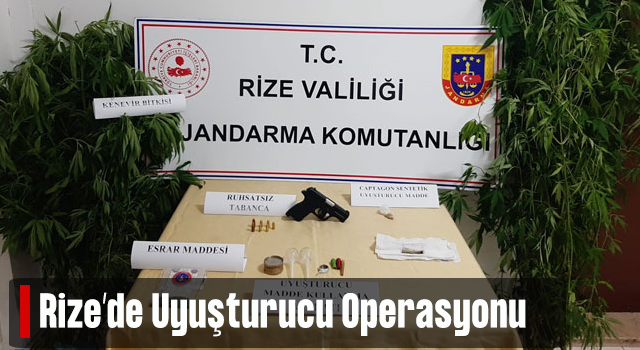 Rize'de uyuşturucu operasyonu 1 gözaltı