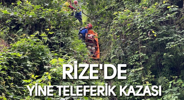 Rize'de yük taşımada kullanılan ilkel teleferiğin çarptığı kişi yaralandı