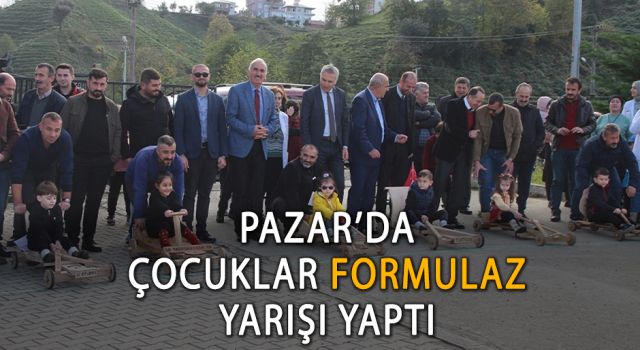 Pazar'da Çocuklar Formulaz Yarışı Yaptı