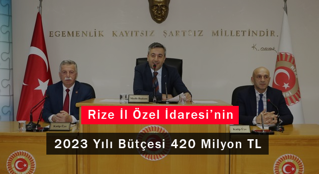 Rize İl Özel İdaresi’nin 2023 Yılı Bütçesi 420 Milyon TL