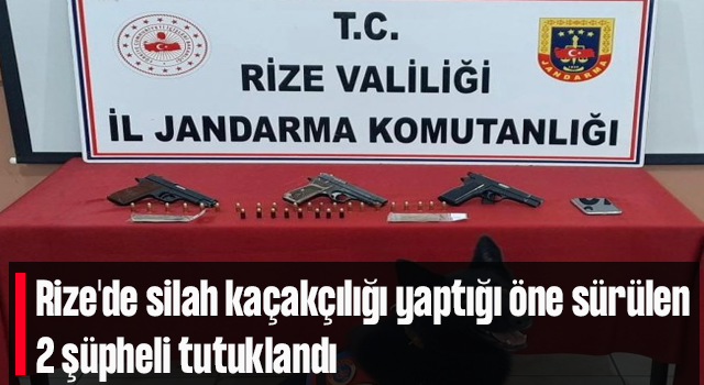 Rize'de silah kaçakçılığı yaptığı öne sürülen 2 şüpheli tutuklandı