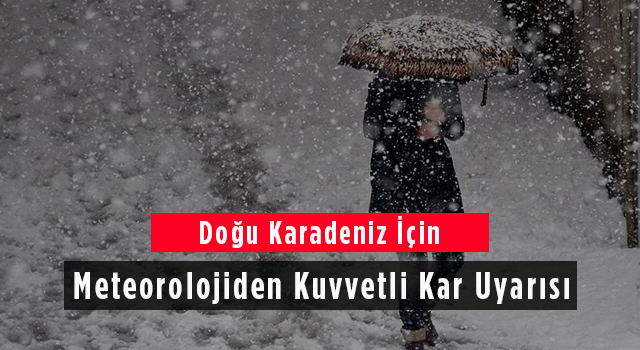 Doğu Karadeniz İçin Meteorolojiden Kuvvetli Kar Uyarısı