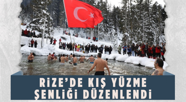 Rize'de Kış Yüzme Şenliği Düzenlendi