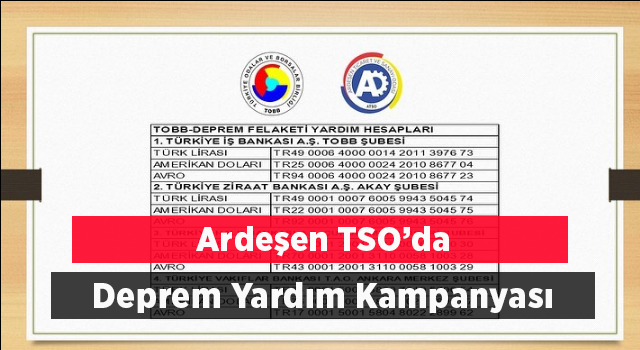 Ardeşen TSO'dan Yardım Kampanyası