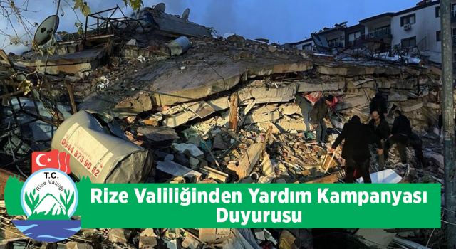 Deprem Bölgeleri İçin Rize’de Yardım Kampanyası Başlatıldı