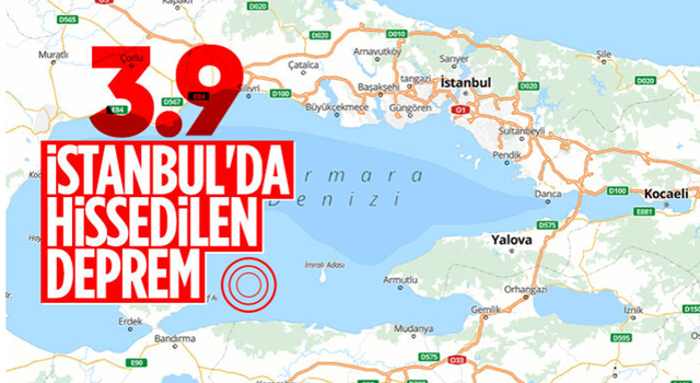 Marmara Denizi'nde 3.9 büyüklüğünde deprem