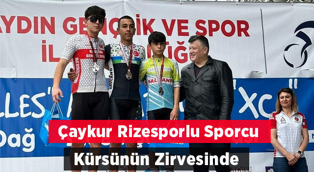 Çaykur Rizesporlu Milli Bisikletçi Eren Geçim Kürsünün Zirvesinde Yer Aldı