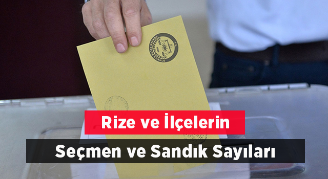 Rize ve İlçelerinin Seçmen ve Sandık Sayıları