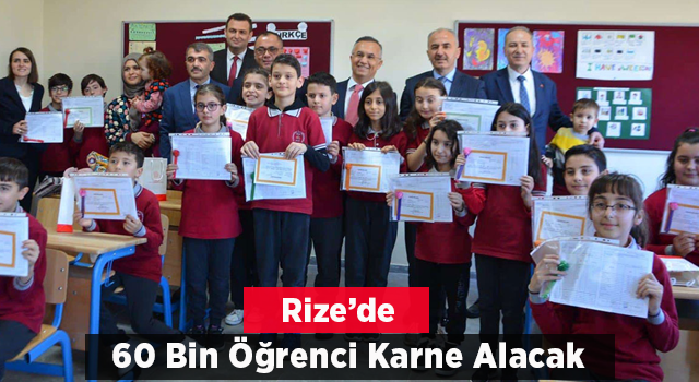 Rize'de 60 Bin Öğrenci Karne Alacak