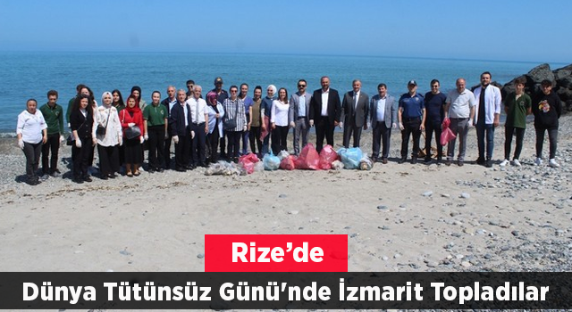 Rize’de 'Dünya Tütünsüz Günü'nde İzmarit Topladılar