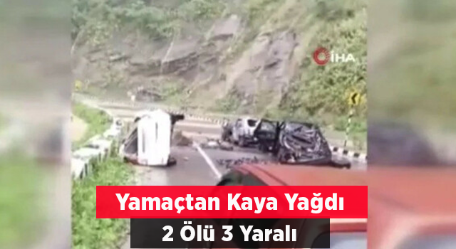 Hindistan'da yamaçtan düşen kayalar araçları ezdi: 2 ölü, 3 yaralı