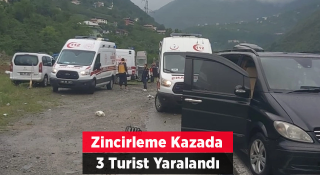 Zincirleme trafik kazasında 3 turist yaralandı