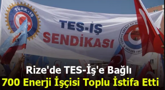 Rize'de TES-İş'e Bağlı 700 Enerji İşçisi Toplu İstifa Etti