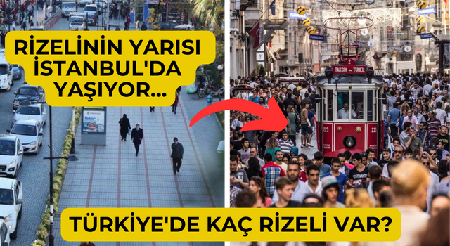 RİZELİNİN YARISI İSTANBUL'DA YAŞIYOR. TÜRKİYE'DE KAÇ RİZELİ VAR?