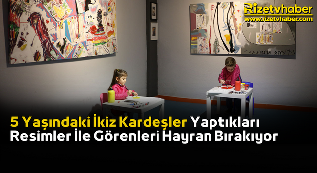 5 Yaşındaki İkiz Kardeşler Yaptıkları Resimler İle Görenleri Hayran Bırakıyor