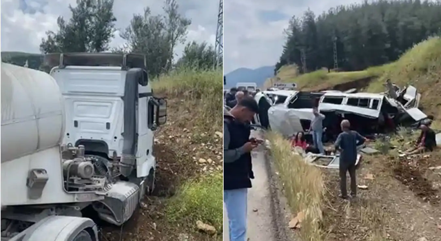 Gaziantep'te minibüsle beton mikseri çarpıştı: 8 ölü, 11 yaralı