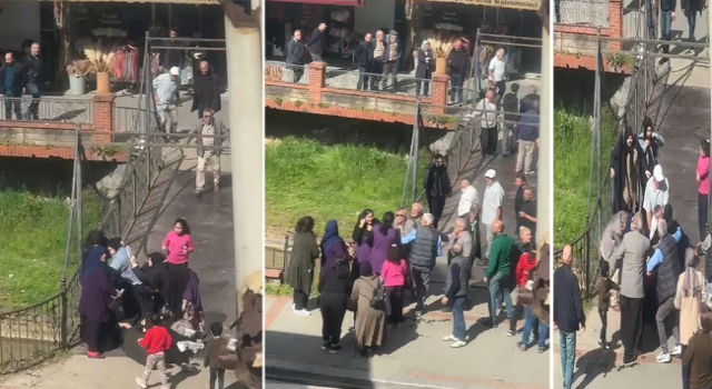 Ardeşen’de iki kadının kavga anı kamerada