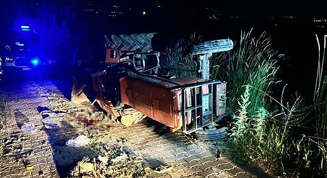 Devrilen traktörün sürücüsü öldü, eşi yaralandı