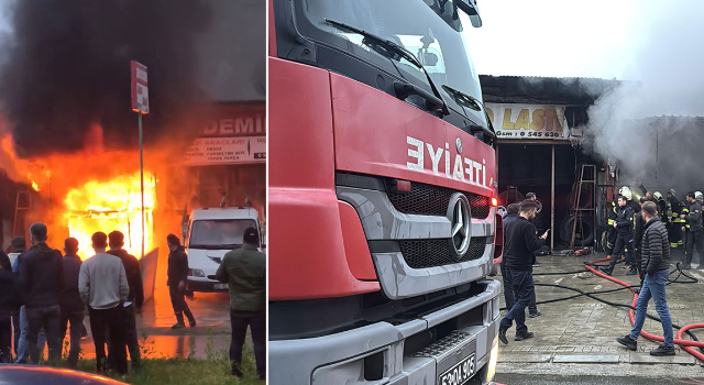 Rize'de iş yerinde çıkan yangın söndürüldü