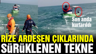 Ardeşen açıklarında sürüklenen tekne kurtarıldı!