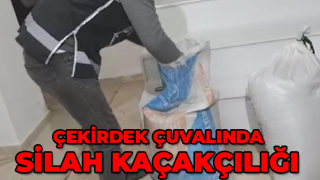 AY ÇEKİRDEĞİ ÇUVALINDAN 9 TABANCA ÇIKTI