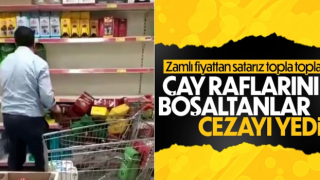 Ankara'da çay zammını fırsat bilen market görüntülendi