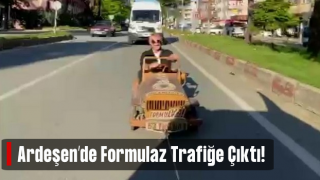 Formulaz’a Özgü Tahta Arabayla Trafiğe Çıktı