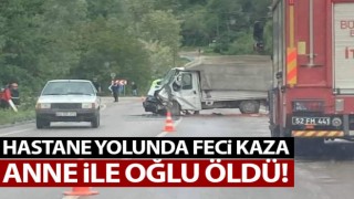 Hastane yolunda feci kaza! Anne ve oğlu öldü!