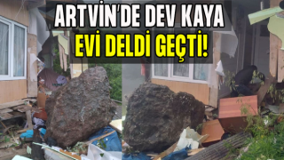 Kaya parçası evin bir yanından girip diğer yanından çıktı!