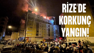 Rize’de Korkutan Yangın! Alevler Geceyi Aydınlattı