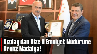 Türk Kızılay'dan Rize İl Emniyet Müdürü Gökduman'a bronz madalya