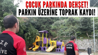 Rize’de Çocuk Parkında Toprak Kayması