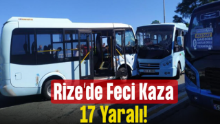 Rize’de Trafik Kazası 17 Yaralı