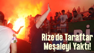 Çaykur Rizespor taraftarı lig meşalesini yaktı