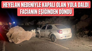 Heyelan Nedeniyle Kapalı Olan Yola Giren Sürücü Faciayı Ucuz Atlattı