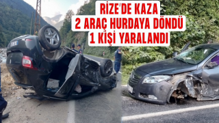 Rize'de iki otomobil çarpıştı: 1 yaralı