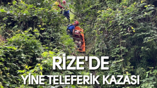 Rize'de yük taşımada kullanılan ilkel teleferiğin çarptığı kişi yaralandı