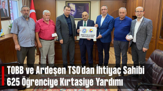 Ardeşen TSO'dan TOBB İşbirliğiyle Öğrencilere Kırtasiye Yardımı