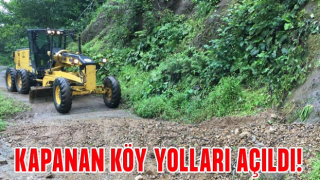 Rize'de yağışın ardından toprak kayması nedeniyle kapanan köy yolları ulaşıma açıldı