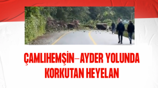 Çamlıhemşin yolunda Heyelan