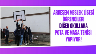 Rize'de okulların basket potalarını meslek lisesi öğrencileri yapıyor