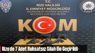 Rize'de otomobilde saklanmış 7 ruhsatsız tabanca ele geçirildi