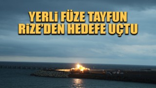 Rize'den fırlatılan Yerli füze 'Tayfun', hedefi başarı ile vurdu